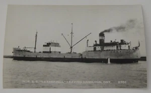 Norway Steamship Steamer LUKSEFJELL leaving Hamilton Ontario real photo postcard - Picture 1 of 2