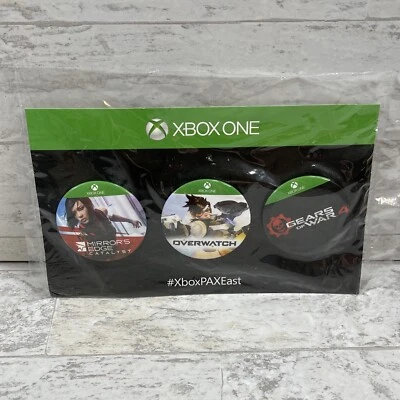 Xbox One PAX EAST Exclusive Pack Of (3) Promo Buttons Gears Of War Mirrors Edge - Image 1 of 4