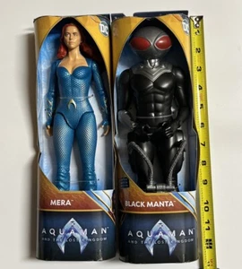 2 DC Aquaman and the Lost Kingdom BLACK MANTA & MERA 1ST EDITION 12" FIGURE NEW - Picture 1 of 11