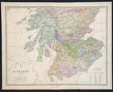 map of Scotland south large Keith Johnston Royal Atlas original and colour 1869
