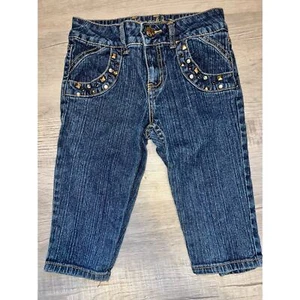 Vintage Disney Hanna Montana Denim studded and embroidered Girls Capri size 8 .  - Picture 1 of 5