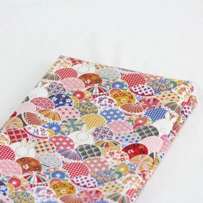 Retro Floral Japanese Fabric Cotton Yukata Kimono Haori Curtain Craft Sewing Bag - Image 1 of 2