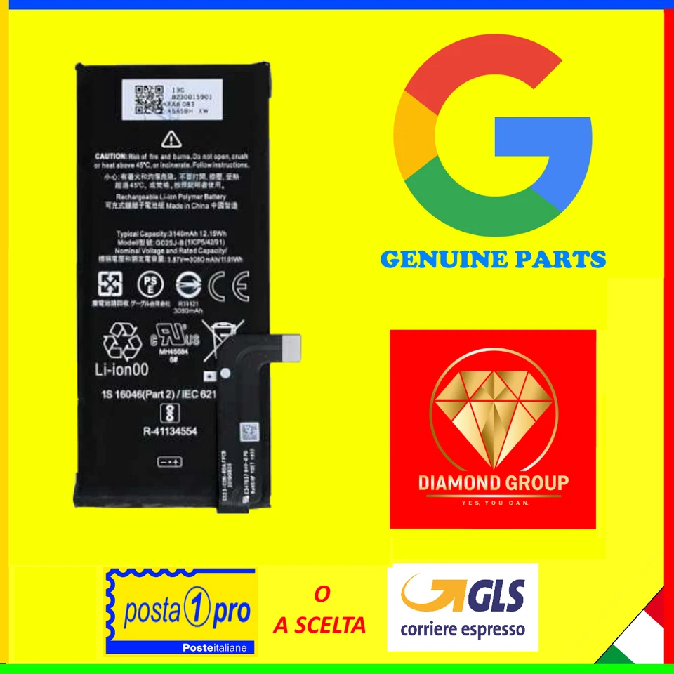 BATTERIA G025J-B ORIGINALE PER GOOGLE PIXEL 4A 4G G025N G025J 💎DIAMOND GROUP💎