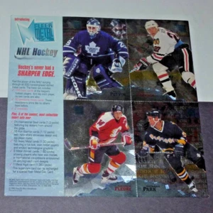 1995-96 Fleer Metal Promo uncut sheet FELIX POTVIN ROENICK THEOREN FLEURY PARK - Picture 1 of 2