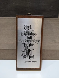NEW VTG Wood "GOD Is Ready To Assume"…Andrew Murray Quote - Picture 1 of 10