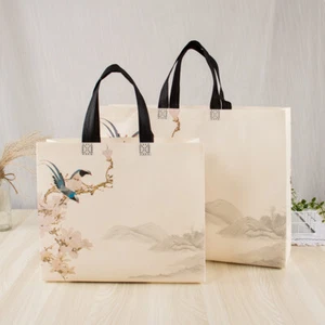 Christmas Printed Eco Shopping Bags Foldable Reusable Tote Non-woven Storage Bag - Picture 1 of 13