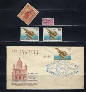 ''PEREIRA''    CENTENARIO  F.D.C + STAMPS MNH- Cancel AEREPUERTO  RARE  1963 - Picture 1 of 1