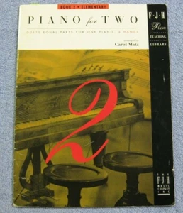 Piano For 2 Book 2 Equal Part Duets Elementary Carol Matz - Picture 1 of 1