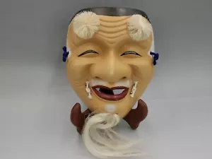 Máscara Japonesa Vintage Cerámica Noh "OKINA" Máscara Kagura Viejo - Imagen 1 de 12