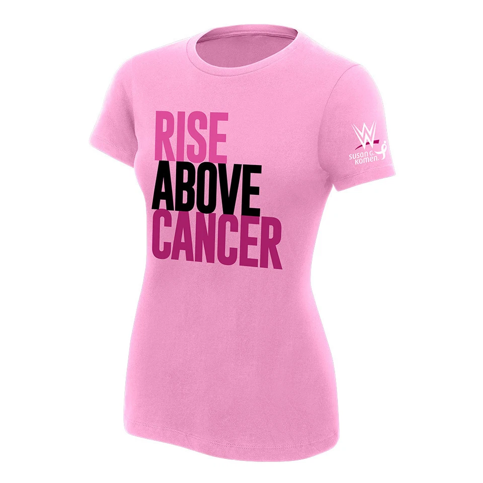 Camiseta rosa para mujer WWE Rise Above Cancer cáncer de mama Foto 1 de 1