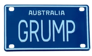 GRUMP NOVELTY NAME MINI TIN AUSTRALIAN LICENSE NUMBER PLATE - Picture 1 of 1