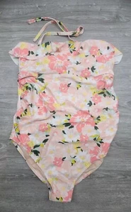 Ingrid & Isabel Flounce Bandeau One Piece Maternity Swimsuit Isabel Maternity L - Picture 1 of 6