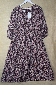 Seasalt Kleid UK 16 Hellebore Sketch Midi weinrot rot Blumen Sea Line Neu 79,95£ - Bild 1 von 12