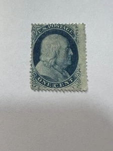 USA stamps Scott # 24 Type V 1857 1 c blue  Franklin REF # 265 - Picture 1 of 2
