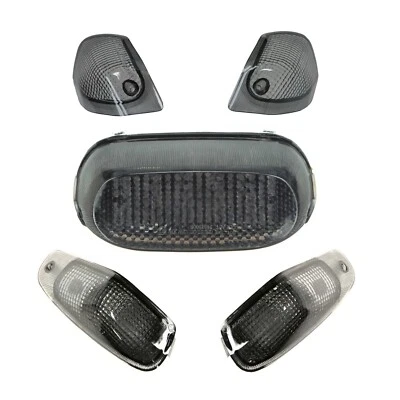 Led Taillight+Led Front+Lens Rear Turn Signal Fit Ninja 93-05 ZX-6 ZZR600 Smoked - Image 1 of 4