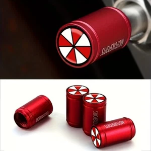 Tapas de válvula de aire de neumático de rueda de advertencia nuclear para paraguas 4 piezas para automóvil motocicleta - Imagen 1 de 6