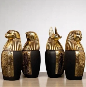 Antigüedades egipcias raras de frascos canópicos faraónicos antiguos hijos egipcios de Horus - Imagen 1 de 7