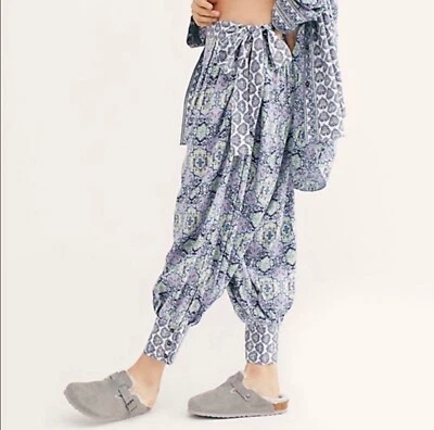 Pantalones de salón Free People Holibabe Sleep Balloon en azul Z178-3 nuevos sin etiquetas Foto 1 de 4