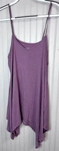 LOGO by Lori Goldstein Womens TANK 1X Purple Solid Strap Tunic Designer Capsule - Picture 1 of 11