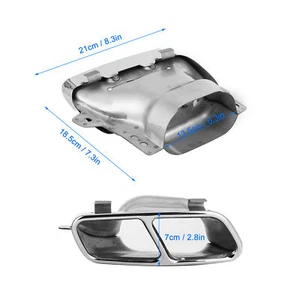 Sliver Chrome 2pcs Quad Exhaust Tips Stainless Steel For MercedesAMG A45 W176 - Picture 1 of 12