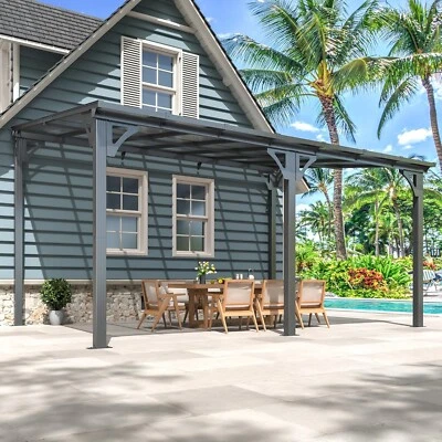 AIRWIRE 10x14 ft Pergola Gazebo for Patio Wall-Mounted Lean to Gazebo Lean to Gazebo