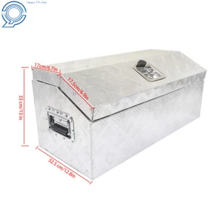 30" Aluminum Truck Tool Box For Pickup Trailer Truck bed Storage Diamond Plated - Picture 1 of 15