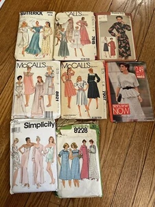 LOT 8 Dress Sewing Patterns 80s Women Simplicity McCalls Butterick Unknown Cond - Picture 1 of 7