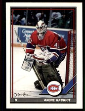 1991-92 O-Pee-Chee Andre Racicot Rookie Montreal Canadiens #450