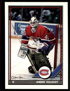 1991-92 O-Pee-Chee Andre Racicot Rookie Montreal Canadiens #450