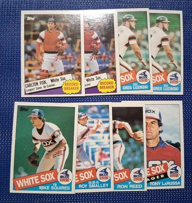1985 Topps Lot Chicago White Sox Baseball Cards Fisk LaRussa Smalley Squires  - Image 1 of 4