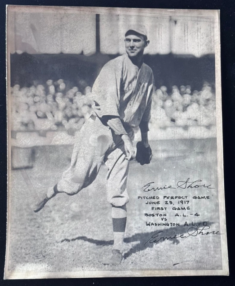 Ernie Shore "Perfect Game Pitcher w/Babe Ruth" Signed Autographed Photo Auto PSA - Image 1 of 4