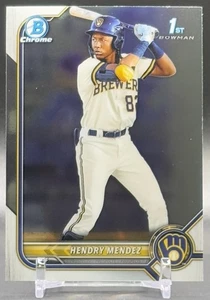 2022 Bowman Chrome #BCP-88 Hendry Mendez Milwaukee Brewers 1st Bowman - Picture 1 of 2