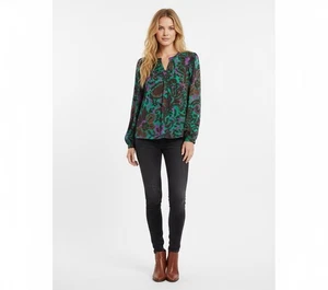 Camicetta in raso stampata Amazon Velvet by Graham & Spencer Reeve Medium nuova con etichette $ 198 - Foto 1 di 10