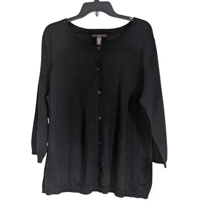 Apostrophe Woman Plus Size 16W 18W Cardigan Wool Subtle Glam Holiday Layering - Image 1 of 4