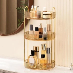 Rotating Makeup Organiser, Acrylic 3 Tier Perfume Beauty Skincare Organiser, 360 - Picture 1 of 7