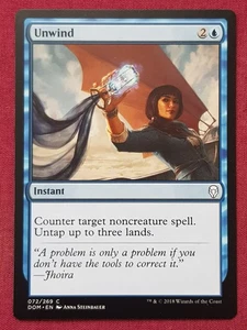 Magic The Gathering DOMINARIA UNWIND blue card MTG - Picture 1 of 2