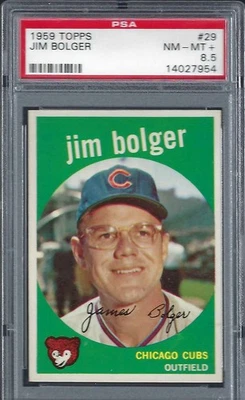 1959 TOPPS #29 JIM BOLGER Chicago Cubs Low Pop 9  great color/Centered PSA 8.5 - Image 1 of 2