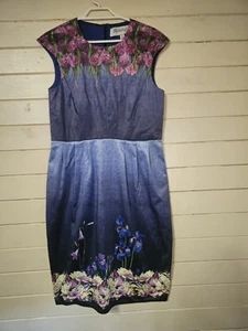 MACKENZIE MODE Dress Size 8/10 Floral Flower Purple Blue  - Picture 1 of 11