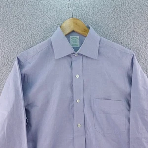 Brooks Brothers Milano Non Iron Supima Cotton Dress Shirt Men 14 1/2 - 32 Blue - Picture 1 of 7