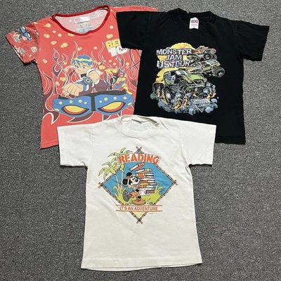 Vintage Kids T-Shirt Lot Ben 10, 2008 Monster Jam & Disney Reading Adventure S-M - Image 1 of 4