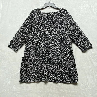 Joules женский размер 12 черный/белый свитер туника 3/4 рукава круглый вырез - Изображение 1 из 4