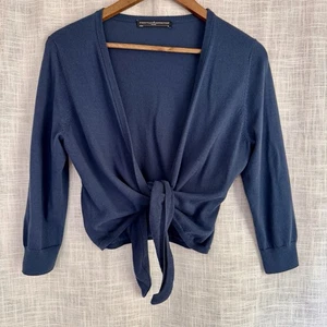 Peruvian Connection Nikki Tie-Waist Cardigan Sweater Pima Cotton Size Medium - Picture 1 of 5