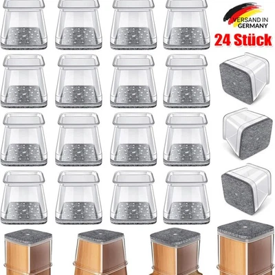 24Stk Flexible Stuhlbein Schutzkappen Filzgleiter Bodenschutz Schoner Elastisch - Bild 1 von 4