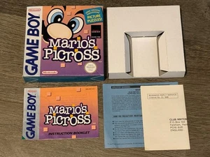 Mario's Picross Nintendo Game Boy *Caja + Solo manuales* Sin juego - Imagen 1 de 10