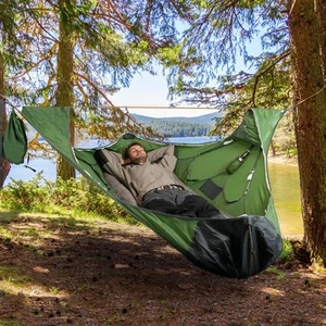 Flat Sleep Hammock Tent With Bug Net And Suspension Kit Outdoor Camp Super Long  - Picture 1 of 8