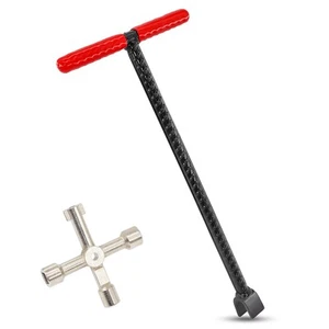 16 Inch Water Meter Key with 4 Way Multi-functional Water Utilities Key Contr... - Picture 1 of 7