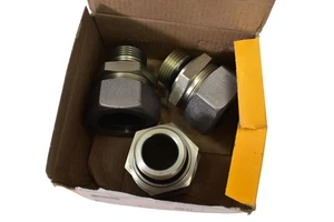 Parker EO Ermeto GE35LR1EDCF Hydraulic Fitting Lot of 3 Made in Germany Adapter - Picture 1 of 9