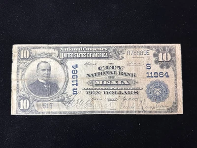 Mexia, TX S11964 1902 $10 National Currency Note Raw Circulated RARE NOTE!!! - Image 1 of 4