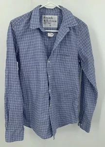 Frank & Eileen Button Top Womens Small Barry Blue Checkered Shirt Italy Made USA - Picture 1 of 6