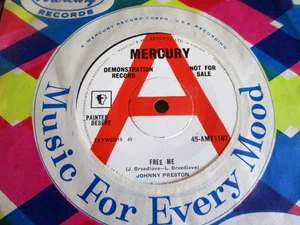 ROCK 'N' ROLL 1961 MERCURY JOHNNY PRESTON FREE ME DEMO 7" RECORD SUPERB EX - Picture 1 of 2